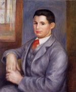 Young man in a red tie portrait of Eugene Renoir 1890